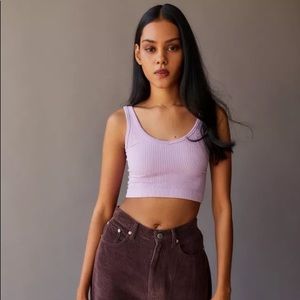 Lavender/ Lilac Ribbed Bra Top